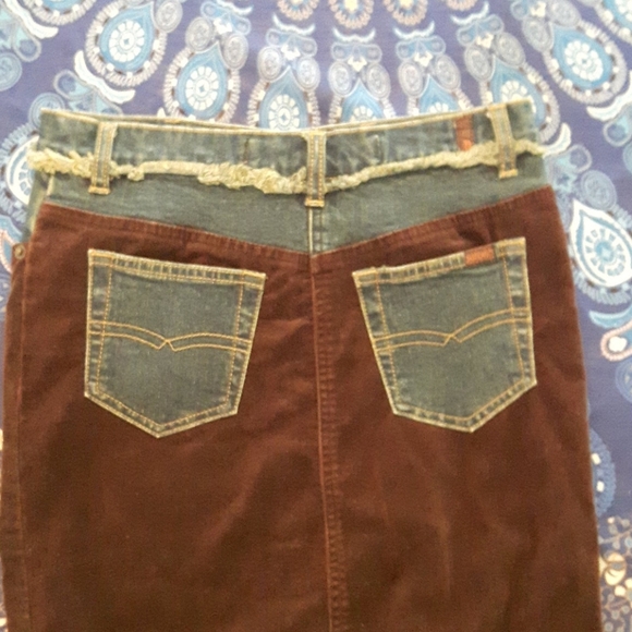 size 25 Buffalo denim corduroy asymmetrical skirt - Picture 10 of 12